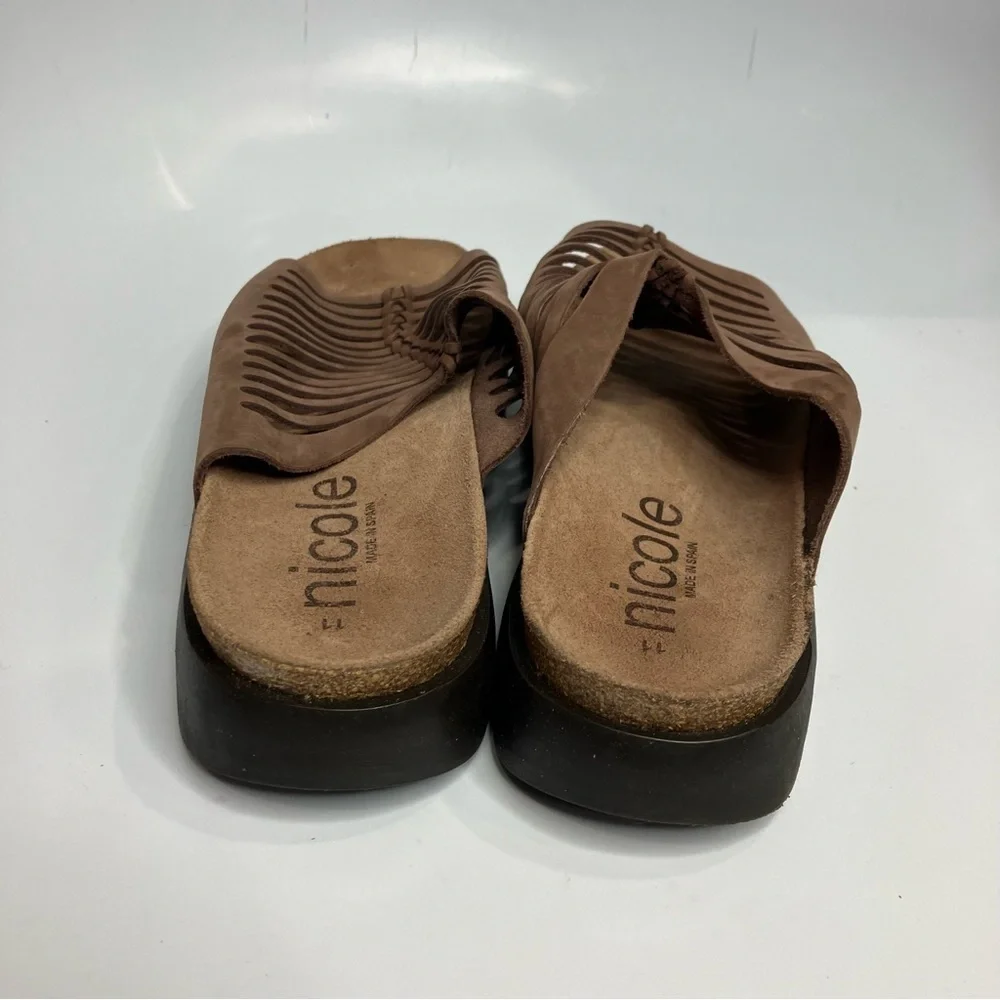 Nicole platform leather Sandals with cork footbed size‎ 11